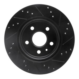 Buick Allure Brake Rotor (1) - Rear Left - R1 Concepts - Drilled & Slotted - Black - `10-`25